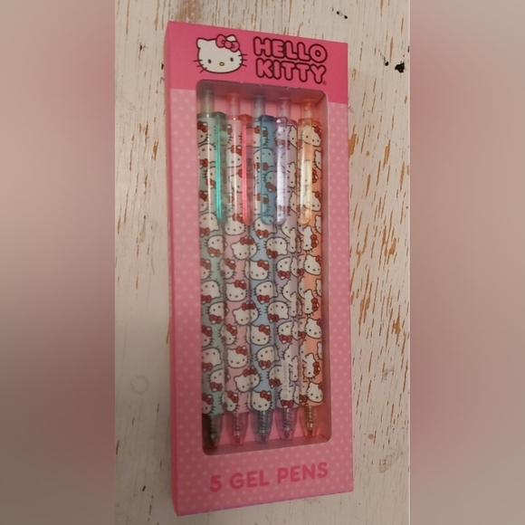 Hello Kitty Other - Hello Kitty NWT Gel Pens Includes 5 Stationary Gift Cutesy Stocking Stuffer